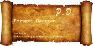 Pozsgai Demeter névjegykártya